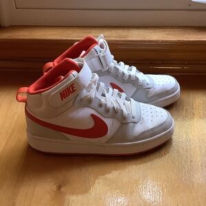 Nike Kids Red and White High-Top Sneakers